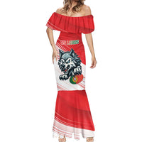 Custom Portugal Rugby Go Champions Mermaid Dress Wolf Mascot Style