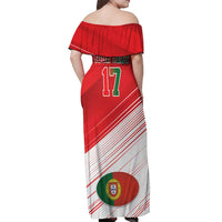 Custom Portugal Rugby Go Champions Off Shoulder Maxi Dress Wolf Mascot Style