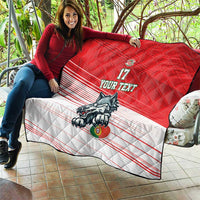 Custom Portugal Rugby Go Champions Quilt Wolf Mascot Style