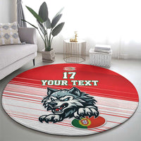 Custom Portugal Rugby Go Champions Round Carpet Wolf Mascot Style