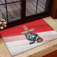 Custom Portugal Rugby Go Champions Rubber Doormat Wolf Mascot Style