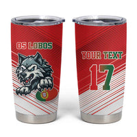 Custom Portugal Rugby Go Champions Tumbler Cup Wolf Mascot Style