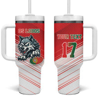 Custom Portugal Rugby Go Champions Tumbler With Handle Wolf Mascot Style
