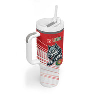 Custom Portugal Rugby Go Champions Tumbler With Handle Wolf Mascot Style