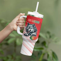 Custom Portugal Rugby Go Champions Tumbler With Handle Wolf Mascot Style