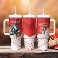 Custom Portugal Rugby Go Champions Tumbler With Handle Wolf Mascot Style