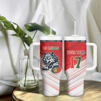 Custom Portugal Rugby Go Champions Tumbler With Handle Wolf Mascot Style