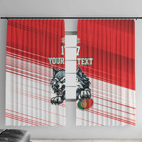 Custom Portugal Rugby Go Champions Window Curtain Wolf Mascot Style