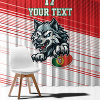 Custom Portugal Rugby Go Champions Window Curtain Wolf Mascot Style
