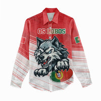 Custom Portugal Rugby Go Champions Women Casual Shirt Wolf Mascot Style