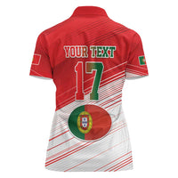 Custom Portugal Rugby Go Champions Women Polo Shirt Wolf Mascot Style