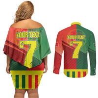 Personalized Portugal 7 Goat Couples Matching Off Shoulder Short Dress and Long Sleeve Button Shirt Greatest Of All Time Sporty Style