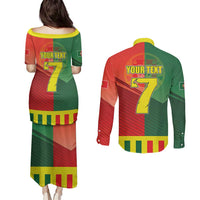Personalized Portugal 7 Goat Couples Matching Puletasi and Long Sleeve Button Shirt Greatest Of All Time Sporty Style