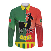Personalized Portugal 7 Goat Long Sleeve Button Shirt Greatest Of All Time Sporty Style