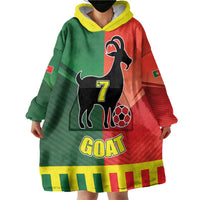 Personalized Portugal 7 Goat Wearable Blanket Hoodie Greatest Of All Time Sporty Style