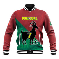 Personalized Portugal 7 Goat Baseball Jacket Greatest Of All Time Red Green Vintage