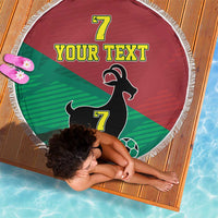 Personalized Portugal 7 Goat Beach Blanket Greatest Of All Time Red Green Vintage