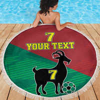 Personalized Portugal 7 Goat Beach Blanket Greatest Of All Time Red Green Vintage