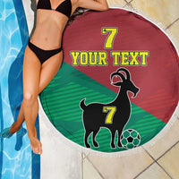 Personalized Portugal 7 Goat Beach Blanket Greatest Of All Time Red Green Vintage