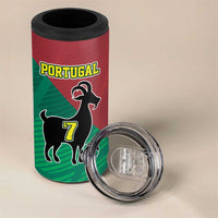 Personalized Portugal 7 Goat 4 in 1 Can Cooler Tumbler Greatest Of All Time Red Green Vintage