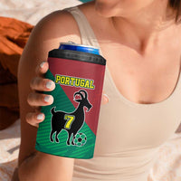 Personalized Portugal 7 Goat 4 in 1 Can Cooler Tumbler Greatest Of All Time Red Green Vintage