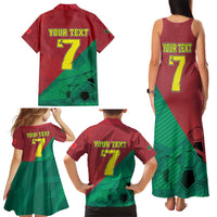 Personalized Portugal 7 Goat Family Matching Tank Maxi Dress and Hawaiian Shirt Greatest Of All Time Red Green Vintage