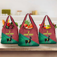 Personalized Portugal 7 Goat Grocery Bag Greatest Of All Time Red Green Vintage