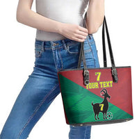 Personalized Portugal 7 Goat Leather Tote Bag Greatest Of All Time Red Green Vintage