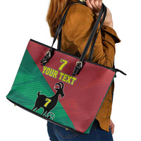 Personalized Portugal 7 Goat Leather Tote Bag Greatest Of All Time Red Green Vintage