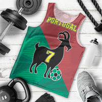 Personalized Portugal 7 Goat Men Tank Top Greatest Of All Time Red Green Vintage