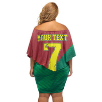 Personalized Portugal 7 Goat Off Shoulder Short Dress Greatest Of All Time Red Green Vintage