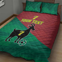 Personalized Portugal 7 Goat Quilt Bed Set Greatest Of All Time Red Green Vintage