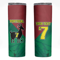 Personalized Portugal 7 Goat Skinny Tumbler Greatest Of All Time Red Green Vintage
