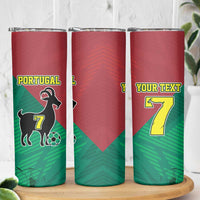 Personalized Portugal 7 Goat Skinny Tumbler Greatest Of All Time Red Green Vintage