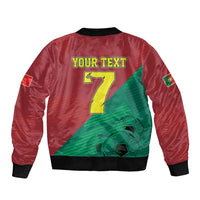 Personalized Portugal 7 Goat Sleeve Zip Bomber Jacket Greatest Of All Time Red Green Vintage