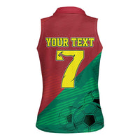Personalized Portugal 7 Goat Women Sleeveless Polo Shirt Greatest Of All Time Red Green Vintage
