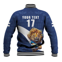 Custom Finland Football Lion Mascot Baseball Jacket Huuhkajat with Finnish Folk Paterns