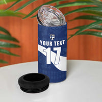 Custom Finland Football Lion Mascot 4 in 1 Can Cooler Tumbler Huuhkajat with Finnish Folk Paterns