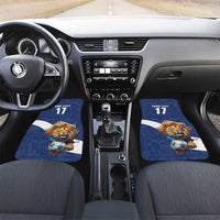 Custom Finland Football Lion Mascot Car Mats Huuhkajat with Finnish Folk Paterns