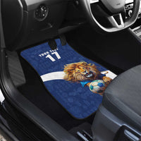 Custom Finland Football Lion Mascot Car Mats Huuhkajat with Finnish Folk Paterns