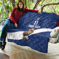 Custom Finland Football Lion Mascot Quilt Huuhkajat with Finnish Folk Paterns