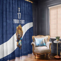Custom Finland Football Lion Mascot Window Curtain Huuhkajat with Finnish Folk Paterns