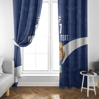 Custom Finland Football Lion Mascot Window Curtain Huuhkajat with Finnish Folk Paterns