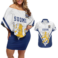 Custom Finland Ice Hockey We are Champions Couples Matching Off Shoulder Short Dress and Hawaiian Shirt Sporty Style Come on Leijonat