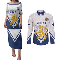 Custom Finland Ice Hockey We are Champions Couples Matching Puletasi and Long Sleeve Button Shirt Sporty Style Come on Leijonat