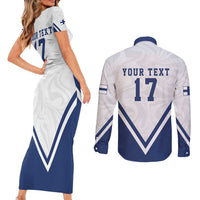 Custom Finland Ice Hockey We are Champions Couples Matching Short Sleeve Bodycon Dress and Long Sleeve Button Shirt Sporty Style Come on Leijonat