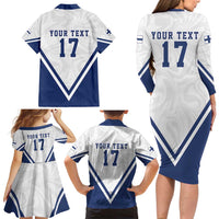 Custom Finland Ice Hockey We are Champions Family Matching Long Sleeve Bodycon Dress and Hawaiian Shirt Sporty Style Come on Leijonat