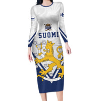 Custom Finland Ice Hockey We are Champions Family Matching Long Sleeve Bodycon Dress and Hawaiian Shirt Sporty Style Come on Leijonat