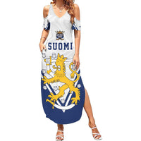Custom Finland Ice Hockey We are Champions Family Matching Summer Maxi Dress and Hawaiian Shirt Sporty Style Come on Leijonat