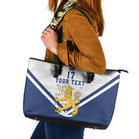 Custom Finland Ice Hockey We are Champions Leather Tote Bag Sporty Style Come on Leijonat